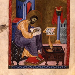 Mark the Evangelist (Manuscript illumination from the Matenadaran Gospel), 13th century
