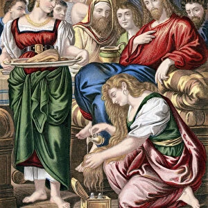 Mary Magdalene anointing the feet of Jesus, c1860