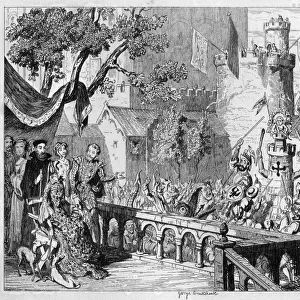 Masque in the palace garden of the Tower of London, 1840. Artist: George Cruikshank