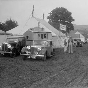 MG SA and MG 18 / 80 at Shelsley Walsh, Worcestershire, during the Blackpool Rally, 1937