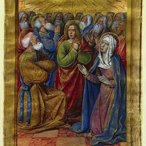 Miniature from a Book of Hours: The Pentecost, c. 1500. Creator: Jean Poyet (French)