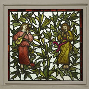 Two Minstrels Stained Glass, , 1885 / 95. Creator: James Egan