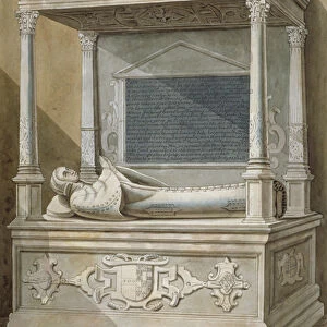 Monument to Sibel Penn on the north side of the chancel at St Mary, Hampton, Middlesex, c1810