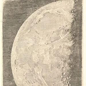 The Moon in its Final Quarter, 1635. Creator: Claude Mellan