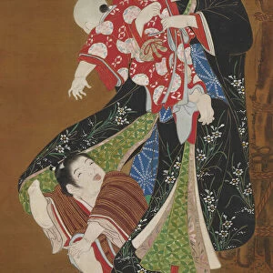 Mother and Children at the New Year, 18th century. Creator: Utagawa Toyoharu