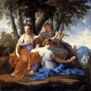 The Muses Clio, Euterpe, and Thalia. Artist: Le Sueur, Eustache (1617-1655)