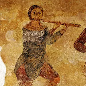 Musicians and acrobats (detail). Artist: Ancient Russian frescos