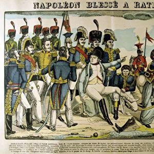 Napoleon injured at Ratisbon, April 1809, (c1835). Artist: Francois Georgin