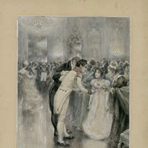 Natasha on her first ball. Illustration for the novel War and Peace by Leo Tolstoy, 1893