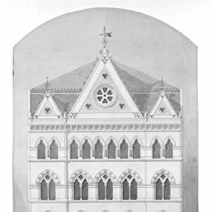 National Park Bank, New York City, New York, Competition Design Drawing, c. 1866