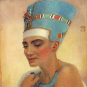 Nefertiti, Ancient Egyptian queen of the 18th dynasty, 14th century BC (1926). Artist: Winifred Mabel Brunton