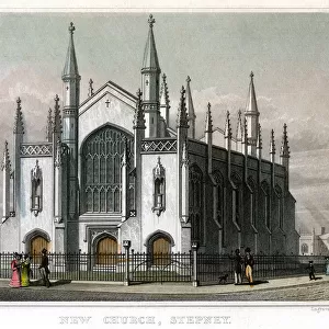 New Church, Stepney, London, 1828. Artist: William Deeble