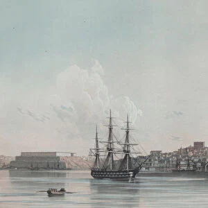 New Marine Barracks and Inner Harbor of Sevastopol, 1850s. Artist: Aivazovsky, Ivan Konstantinovich (1817-1900)