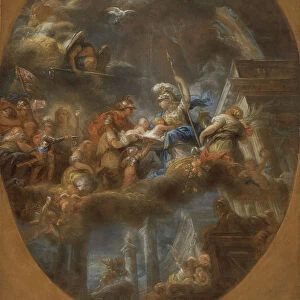 Nobility Offering the Imperial Russian Children to Minerva, c. 1795. Artist: Doyen, Gabriel Francois (1726-1806)