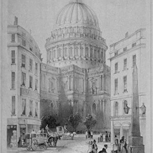 North-east view of St Pauls Cathedral, City of London, 1854