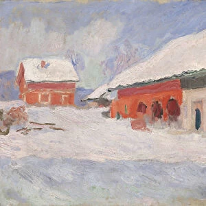 Norway. Red Houses at Bjornegaard, 1895