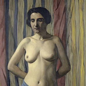 Nude with Blue Sash, 1922. Creator: Vallotton, Felix Edouard (1865-1925)