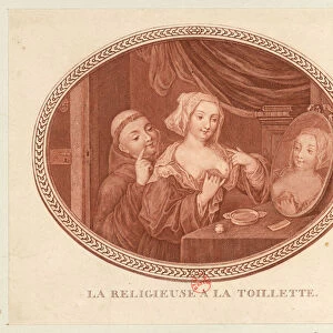 The nun at the toilet, 1770-1780s. Creator: Anonymous