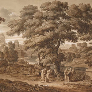 Oedipus and Antigone Leave Thebes, 1797. Artist: Koch, Joseph Anton (1768-1839)