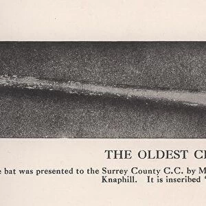 The oldest cricket bat known, 1912