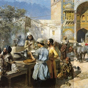 An Open-Air Restaurant, Lahore, c1889. Artist: Edwin Lord Weeks