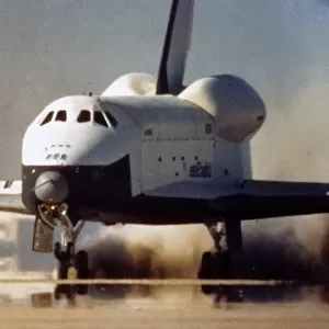 Orbiter flight tests, Space Shuttle Enterprise landing, USA, c1975. Creator: NASA