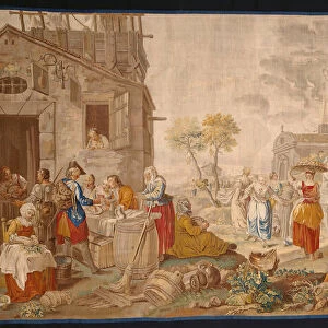 The Outdoor Market, from Village Festivals, France, 1775 / 89. Creator: Unknown