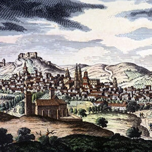 Overview of the city of Burgos, engraving