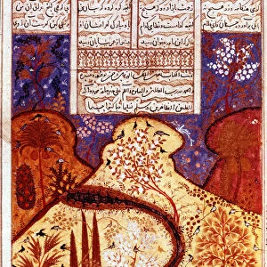 A Paradise Garden, Persian miniature, c1300