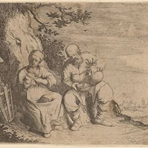 Peasant Couple Sitting under a Tree, c. 1630 / 1660. Creator: Willem Basse