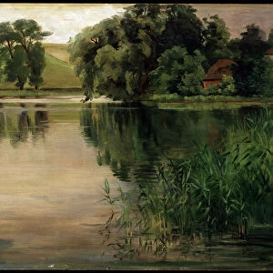 At a Pond, c1870-1900. German painting. Artist: Heinrich Wilhelm Trubner