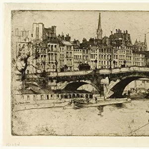 Pont Neuf, plate one from the Paris Set, 1904. Creator: David Young Cameron