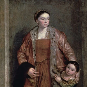 Portrait of Countess Livia da Porto Thiene and her Daughter, c1551. Artist: Paolo Veronese