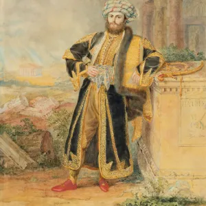 Portrait of His Excellency Alexandros Mavrokordatos (1791-1865) als a Greek freedom fighter in Turki