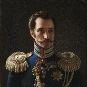 Portrait of Leonty Vasilievich Dubelt (1792-1862), Chief of Staff of the Corps of Gendarmes, c. 1843 Artist: Tyranov, Alexei Vasilyevich (1808-1859)
