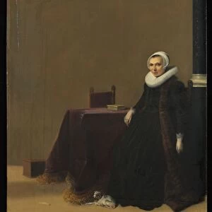 Portrait of a Woman with a Dog, c. 1635. Creator: Hendrik Gerritsz. Pot (Dutch, c
