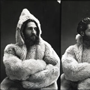 Portraits of Emil Bessels in fur parka, 1880. Creator: United States National Museum