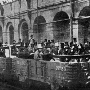 Prime Minister William Gladstone opens the Metropolitan Railway, London, 1863 (1951)