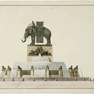 Project of the Elephant Fountain at the Place de la Bastille, ca 1809-1819