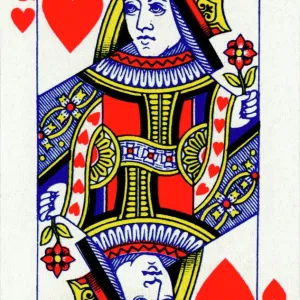 Queen of Hearts from a deck of Goodall & Son Ltd. playing cards, c1940