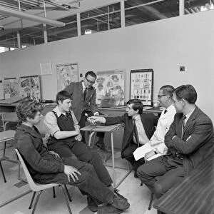 Radio interview of schoolboys on a factory visit, Stanley Tools, Sheffield, South Yorkshire, 1968