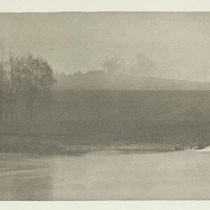 A Rainy Day at Flanders Weir, 1880s. Creator: Peter Henry Emerson