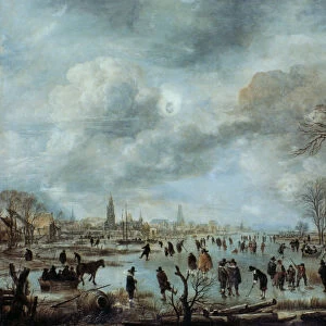 River view in the winter, 17 century. Artist: Aert van der Neer
