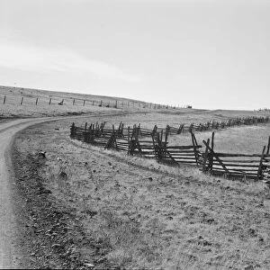 Road going up Squaw Creek Valley, leaving Ola, Ola self-help sawmill co-op, Gem County, Idaho, 1939. Creator: Dorothea Lange