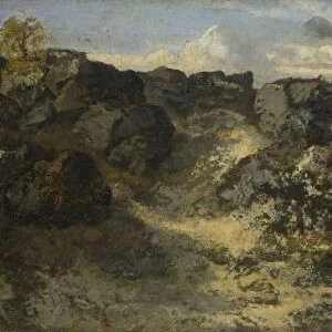 Rocky Landscape, c. 1840. Artist: Rousseau, Theodore (1812-1867)