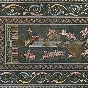 A Roman Mosaic at Lyons, Representing the Circus Games, 1942. Artist: F. Artaud