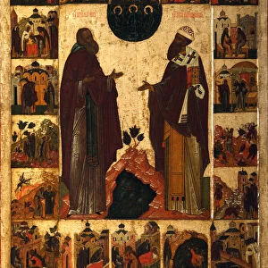 Saint Cyril of White Lake and Saint Cyril of Alexandria, Second half of the16th cen Artist: Russian icon