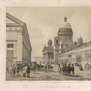 Saint Isaacs Cathedral As Seen From the Cavalry Manege (From: The Construction of the Saint Isaacs Cathedral), 1845. Artist: Montferrand, Auguste, de (1786-1858)