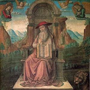 Saint Jerome Enthroned, ca 1475. Creator: Santi, Giovanni (ca 1435-1494)