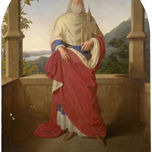 Saint Leopold in front of a Danube view and the Leopoldsberg in the background, 1849